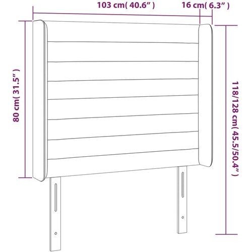  Uzglavlje s u&amp;scaron;ima svjetlosivo 103x16x118/128 cm od tkanine Slike