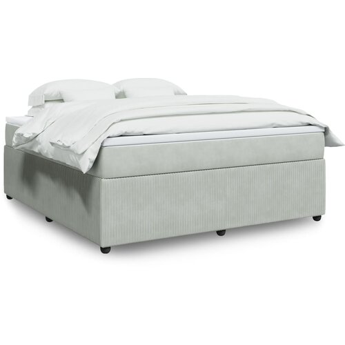 vidaXL Box spring postelja z vzmetnico svetlo siva 180x200 cm žamet Cene