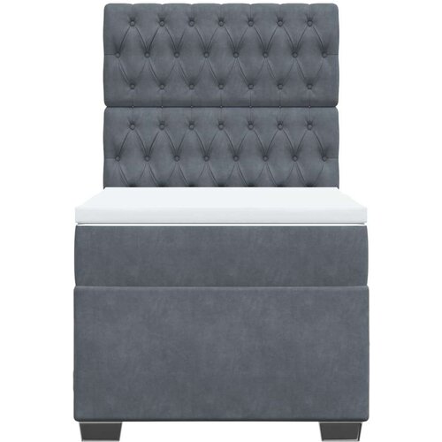 VidaXL Box spring krevet s madracem tamnosivi 100x200 cm bar&amp;scaron;unasti Slike