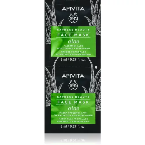 Apivita Express Beauty Aloe osvježavajuća hidratantna maska za lice 2x8 ml