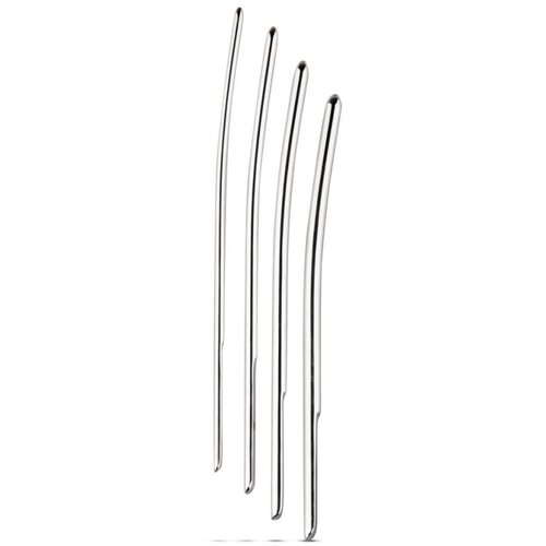 Sinner 175 - zakrivljeni čelični uretralni dilatator dildo set (4 dijela) - početnici Cijene
