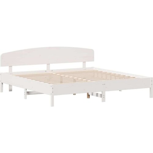 vidaXL Okvir kreveta s uzglavljem bijeli 180 x 200 cm masivna borovina Cene