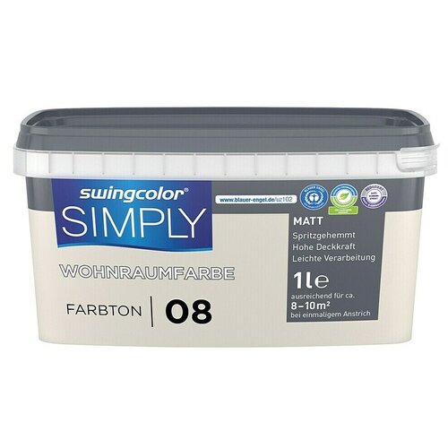 SWINGCOLOR Boja za zid Simply (Sivo-bež – br. 08, Mat, 1 l) Cijene