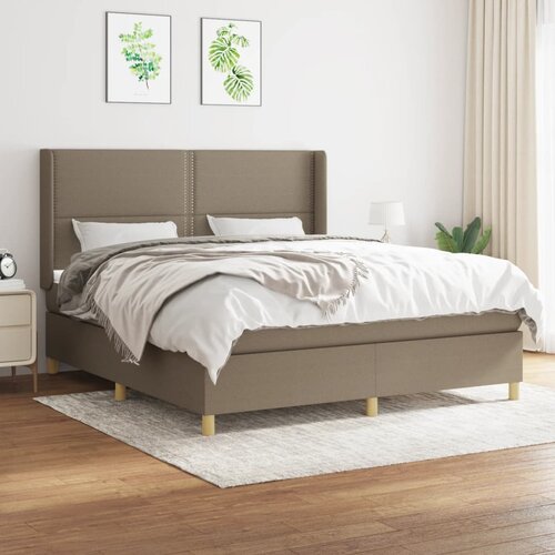  The Living Store Box spring postelja z vzmetnico taupe 160x200 cm blago - Box Spring Postelja, (21444462) Slike