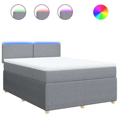 Maison Chic Box spring posteljni - Vzmetna postelja z vzmetnico svetlo siv 140x190 cm blago SL16993, (21895346) Cene