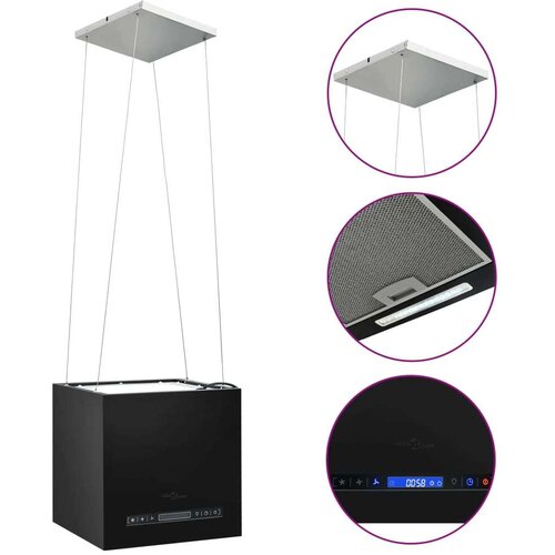  Viseča kuhinjska napa s senzorjem na dotik lcd 37 cm jeklo Slike