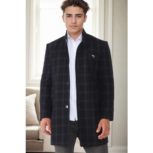 Dewberry PLT9367 MEN'S COAT-PATTERNED NAVY BLUE Slike