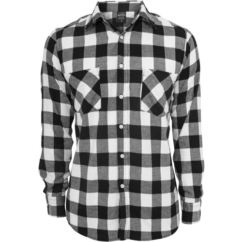 Urban Classics Plaid flannel shirt blk/wht Cene