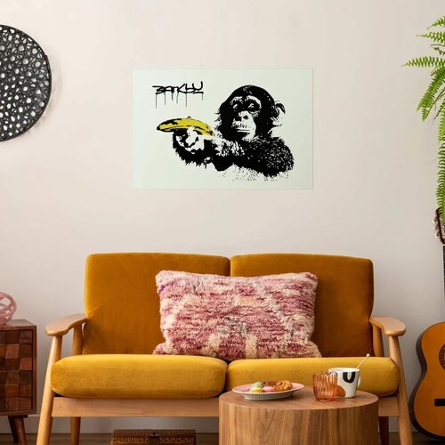  Plakat - Banksy: Monkey with a Banana 60x40 Bez okvira Cene
