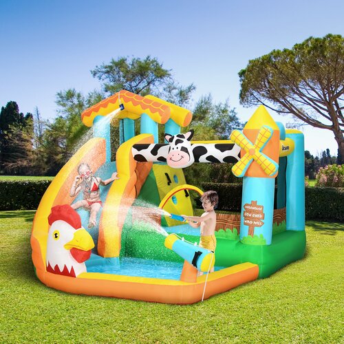 Outsunny Napihljivo igrišče z motivom kmetije za otroke od 3 do 8 let iz tkanine Oxford s torbo za prenašanje, priloženih je 11 kolov in obliži, 350x275x220 cm, (20746901) Cene