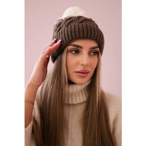 Kesi marka niezdefiniowana Cap with fleece Ilona K218 cappuccino+ecru Slike