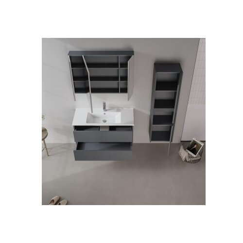 Hanah home Kupatilski ormarić sa umivaonikom i ogledalom (2 komada) Side 100 v3 632 Cene