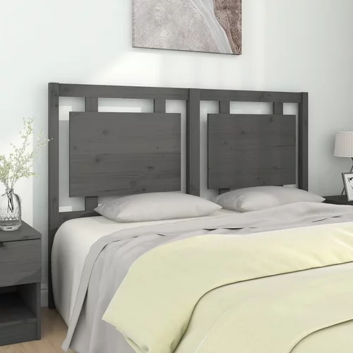  Uzglavlje za krevet sivo 145,5 x 4 x 100 cm od masivne borovine