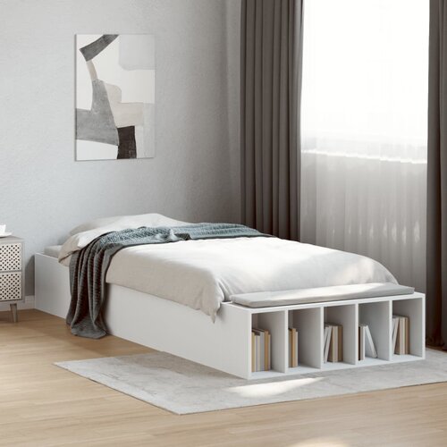  The Living Store Posteljni okvir bel 75x190 cm inženirski les - Posteljni Okvir, (21456353) Slike