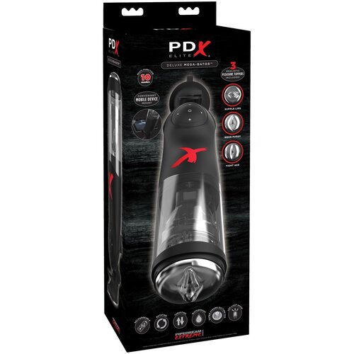PDX Deluxe Mega-Bator - vrtljiv masturbator na baterije, ki se vrti gor in dol (črn) Cene