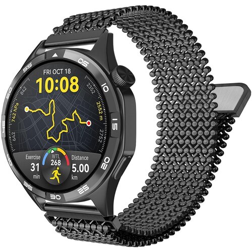 INF Zamenjava/združljiv del - Jekleni mrežasti pas za Huawei Watch GT Black, (5000264174) Cene