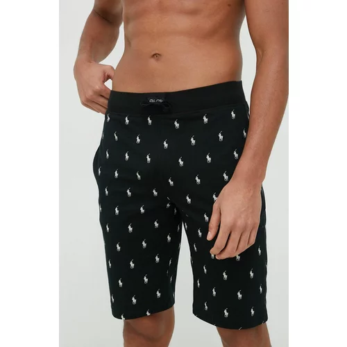 Polo Ralph Lauren Kratka pidžama boja: crna, s uzorkom