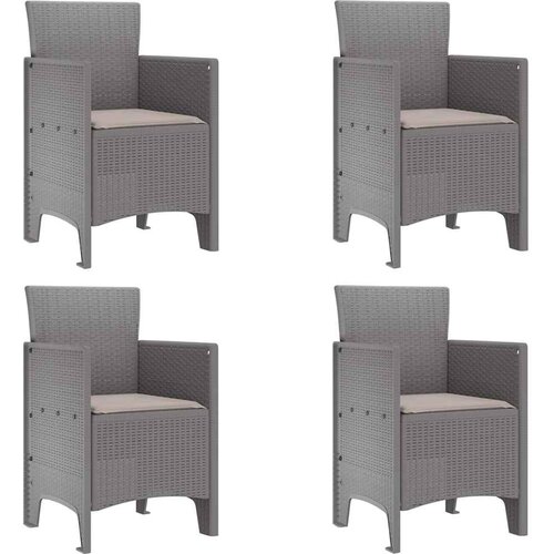  Vrtna stolica 4 pcs Svijetlo siva 53 x 49 x 85 cm Polipropilen Slike
