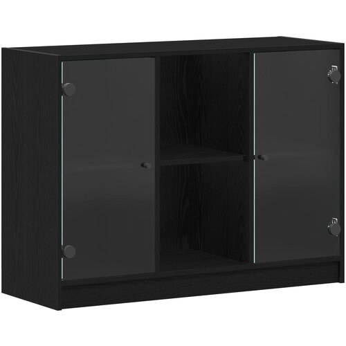 vidaXL Stranska omarica Črni hrast 102x37x75,5 cm Izdelano iz lesa Cene