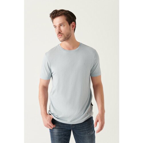 Avva Men's Gray Ultrasoft Crew Neck Plain Standard Fit Regular Fit Modal T-shirt Slike
