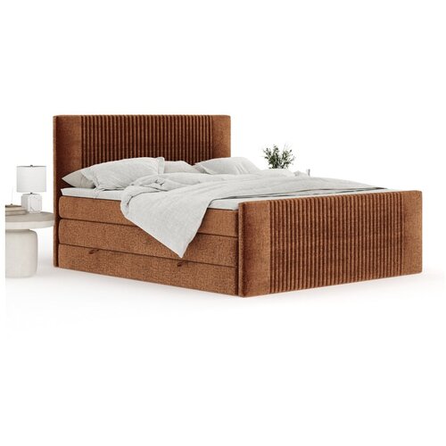 Maison de R&amp;ecirc;ve Narančasti boxspring krevet s prostorom za odlaganje 200x200 cm Bergamo &amp;ndash; Slike