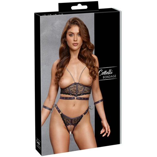 Cottelli Ženski set ve&amp;scaron;a Bondage, Crni Slike