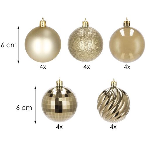  Set Božićnih kuglica 6 cm - Zlatna, 20 komada Cene