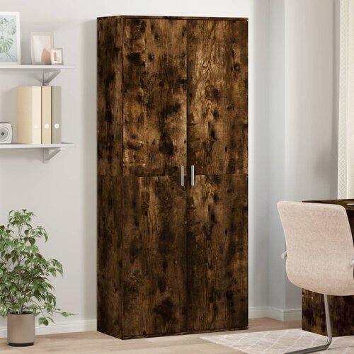 Visoka komoda dimljeni hrast 80x35x180 cm konstruiranog drva Cijene