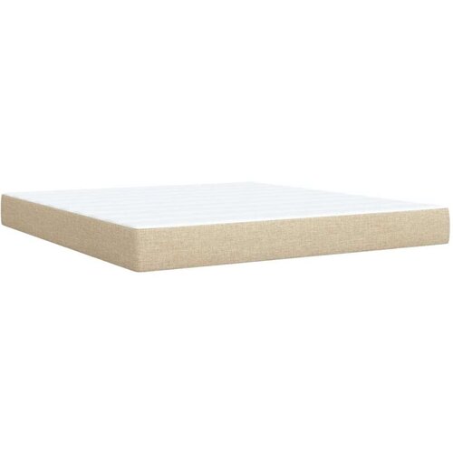 VidaXL Krevet s oprugama i madracem krem 180x200 cm od tkanine Slike