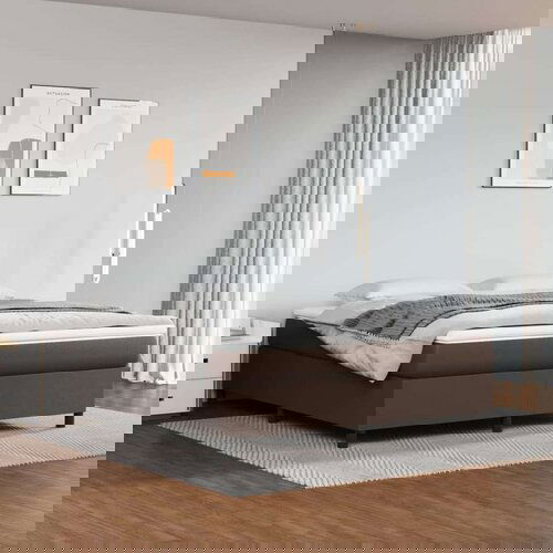  Box spring posteljni okvir rjav 160x200 cm umetno usnje, (20792208) Slike