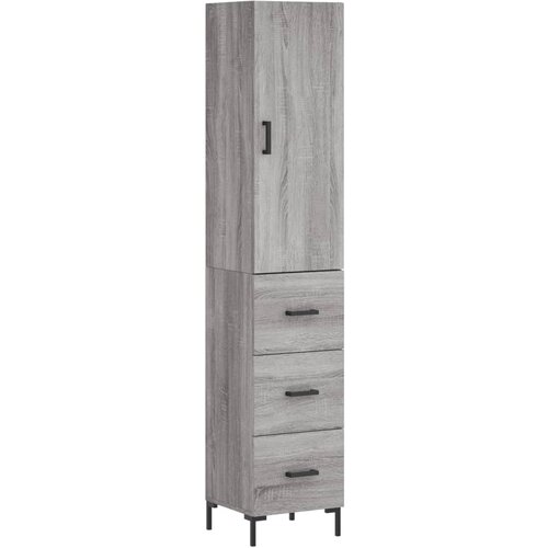 Maison Chic Visoka omara - Komoda - Predalnik siva sonoma 34,5x34x180 cm inženirski les, (21719135) Cene