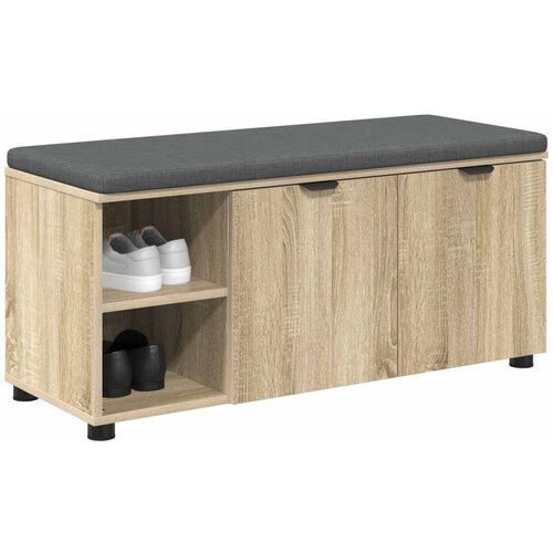  Klupa za hodnik s jastukom Sonoma hrast 100 x 38 x 46 cm Slike
