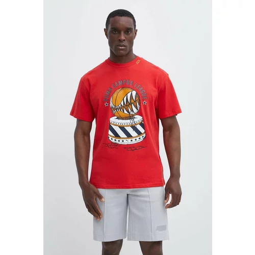 Puma Bombažna kratka majica moška, rdeča barva, 624740