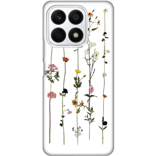 silikonska maska za Honor X8a Flower Print Skin bela Slike