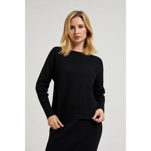 Moodo Women's sweater with batwing sleeve - black Cene