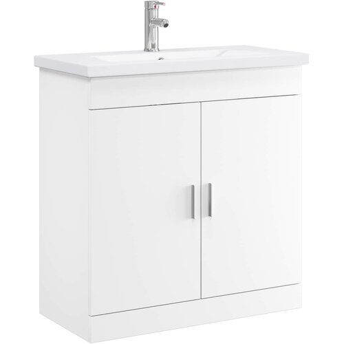 vidaXL Komplet pohištva za kopalnico Bela 81 x 40 x 84,5 cm, (5000245087) Cene