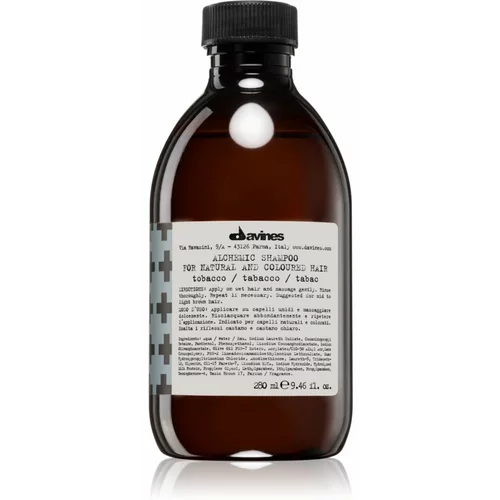 DAVINES Alchemic Shampoo Tobacco vlažilni šampon za intenzivnost barve las 280 ml