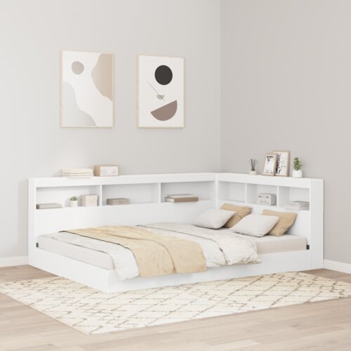 vidaXL Posteljna omara 2 pcs Bela 140 x 200 cm Konstruiran les Cene