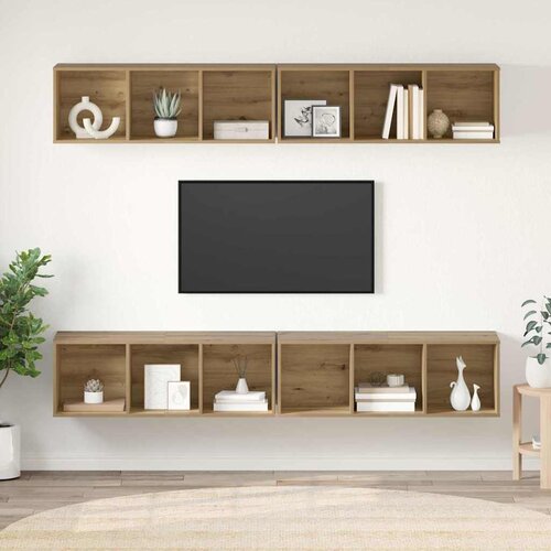 vidaXL Stenski TV kabinet 4 pcs artisan hrast 37 x 37 x 107.5 cm Cene