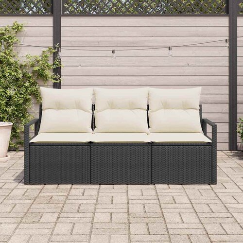  Set sofe 3 pcs Crna poliratan Slike