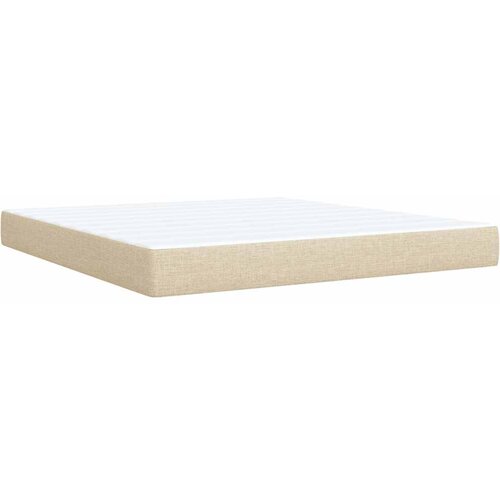  Krevet s oprugama i madracem krem 180x200 cm od tkanine Slike