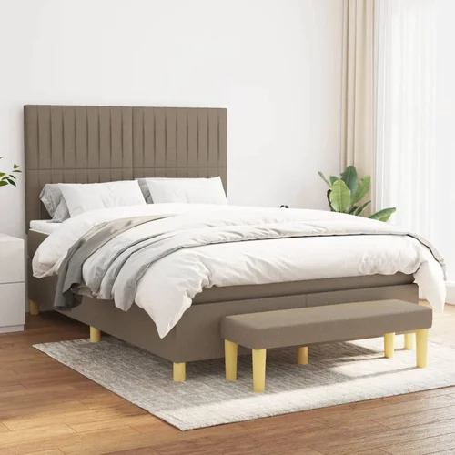 The Living Store Box spring postelja z vzmetnico taupe 140x200 cm blago - Box Spring Postelja, (21512751)