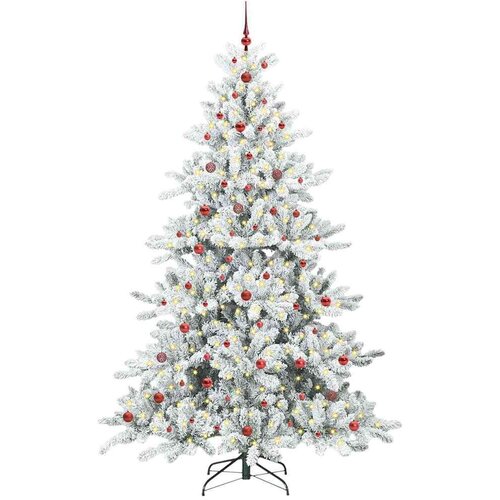VidaXL Umjetno božićno drvce s nogom with LEDs s stalakom 240cm PVC Slike