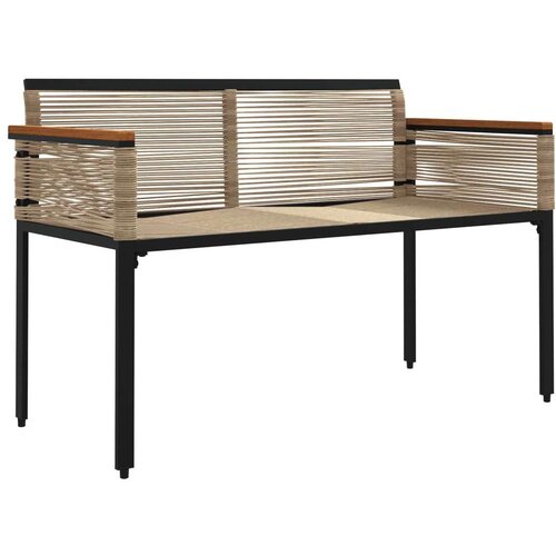  Vanjska klupa Bež i krem bijela 117 x 54 x 74.5 cm poliratan Slike