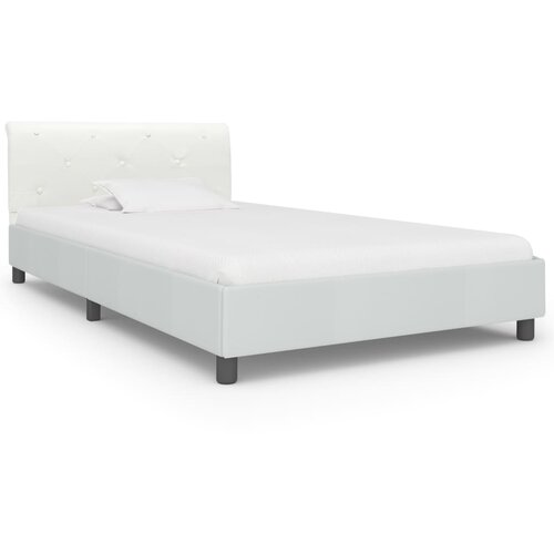  Okvir za krevet od umjetne kože bijeli 90 x 200 cm Slike