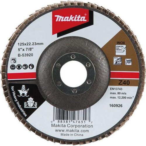 Makita industrial flap disc for heavy duty 125x22,23 Z40 B-53920 Cene