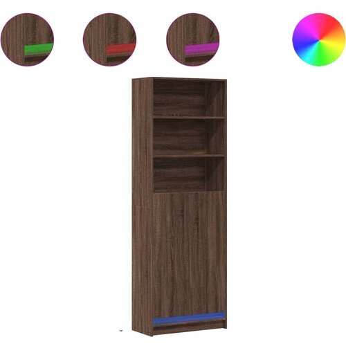 Maison Chic Visoka omara - Komoda - Predalnik LED rjavi hrast 69x32,5x200 cm inženirski les, (21720389) Cene