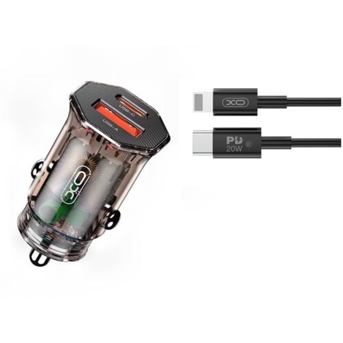 XO Polnilec za avto CC50 QC, PD + kabel 8-pin Lightning, (20445223) Slike