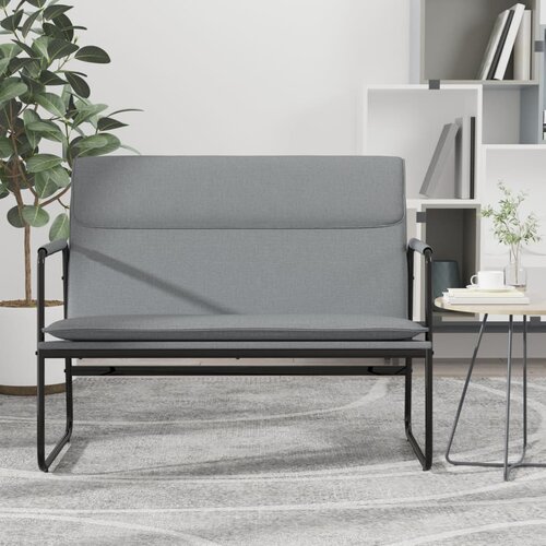 Klupa svjetlosiva 100 x 64 x 80 cm od tkanine Slike