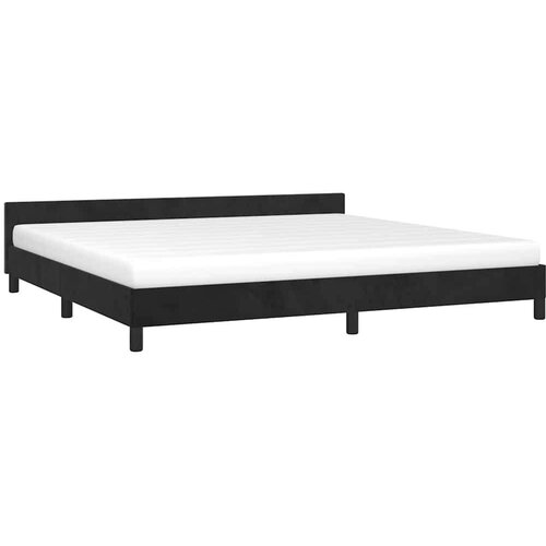 VidaXL Okvir za krevet s uzglavljem crni 200x200 cm bar&amp;scaron;unasti Slike